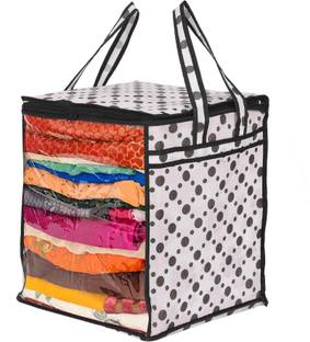 BB BACKBENCHERS Polka Dot Xl Non- Woven Saree Cover With Full Size Transparent Window Set Of 1