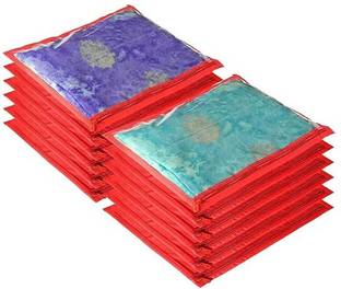 EASYCOT New Single packing Saree Cover/Suit Cover/Cloths cover Red Set Of 12