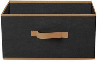IMCREATIONS Pack of 1 Open-Top Foldable Fabric Storage Box with Handle | Organizer Bin for Clothes, Toys, Books, Accessories | Non-Woven Collapsible Storage Basket for Home, Wardrobe & Office Use