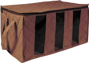 PrettyKrafts underbed storage box, clothing organizer with 3 partitions F1620_Brown