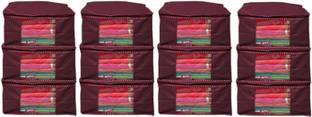 Sameer Enterprises Designer Non woven Saree cover/ Saree Bag/ Storage bag Set of 12 Pcs 9 Inches Height COMBONWCMBB38 (Maroon) Pack of 12