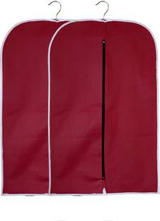CHAMPARAN Stylish Durable Water Resistant and Tear Resistant Non Woven Coat Covers/Suit Covers/Garment Bags Set of 2