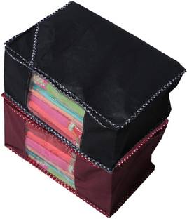 KUBER INDUSTRIES Designer Non woven Saree cover/ Saree Bag/ Storage bag Set of 2 Pcs 9 Inches Height COMBONWCMBB51
