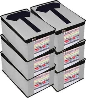 House of Common garment cover Storage Organizers Plain Set of 6 Mens Non - Woven (Grey) garment cover Storage Organizers