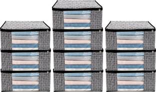 Shaping Fabric High Quality Large Saree Cover With Double Zipper | Wardrobe Bag | Saree Cover Closet Organizer / Saree Bags For Wardrobe Organizer Clothes Premium Clothes Cover (Wedding Collection Gift) Garment Cover Pack of 10 F7773_SC_Large_82463274