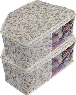 KUBER INDUSTRIES Metallic Print 2 Pieces Non Woven Blouse Cover (Brown)-CTKTC5464 CTKTC05464