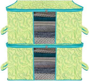 KUBER INDUSTRIES Designer Non-Woven 2 Pieces Underbed Storage Bag (Green) CTKTC02733