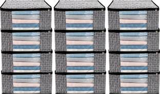 Shaping Fabric High Quality Large Saree Cover With Double Zipper | Wardrobe Bag | Saree Cover Closet Organizer / Saree Bags For Wardrobe Organizer Clothes Premium Clothes Cover (Wedding Collection Gift) Garment Cover Pack of 12 F7773_SC_Large_82463276