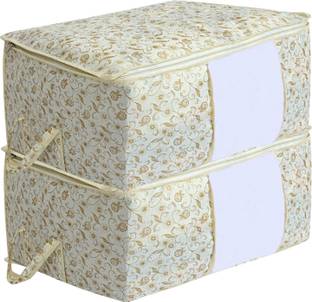 KUBER INDUSTRIES Designer Non-Woven 2 Pieces Underbed Storage Bag 02721