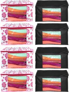 AMIRA INDUSTRIES Stylish Tear Resistant and Water Resistant Non Woven Saree Cover/Garment Covers/Under Bed Storage Bags Pack of 8