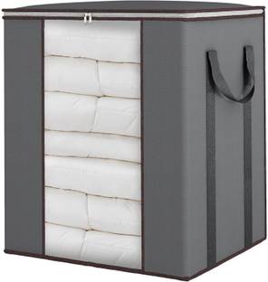 infinity craft Extra Large Blanket Storage Bags 90L Dustproof Transparent Window Pillow Sheet Foldable Clothes Storage Organizer Container Reinforced Handles Breathable For Double Bed Quilt/Saree Bag/Lehnga Storage & Wardrobe Organizing (Set of 1)