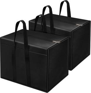 SH NASIMA Moisture Proof Multi-Purpose Storage Bag /Clothing Storage Organiser/Toy Storage Bag/Stationery Paper Storage Bag -Black, Pack Of 2