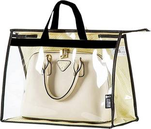 FAB ELLITE SET OF 1 (Handbag Storage Bag Transparent With Zipper Closure) Dust proof foldable Handbag storage organizer purse clutch with zipper(PACK 1) Transparent Bags For Handbag Storage For Wardrobe|Dustproof|Moistureproof