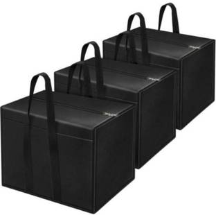 QUAIL Moisture Proof Multipurpose Storage Bag | Clothing Storage Organizers Toy Storage, Stationery Paper Storage Bag with Zipper & Strong Handle | Set of 3