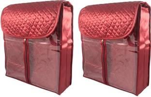 FAVISM Designer 4" Height Front Transparent Salwar Suit/Kurta Cover Set of 2 Pcs. Maroon00528