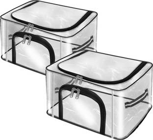 STORITE 2 Pack Storage Box, Garment Cover for Blankets, clothes Transparent Moisture Proof Storage Bag, Wardrobe Organizer bag