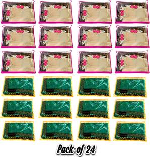 Trendifly Home Storage Non Woven Single Saree Cover with Transparent Top 80 GSM Fabric pink-single-saree-cover garment-cover-set-of-24