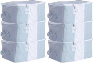 HOMESTIC by Kuber Industries Underbed Bag Non Woven Underbed Storage Organiser Set, Pack of 6 (Grey) 100000000010722_HT