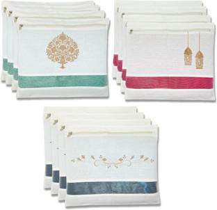 IVILLAGE Resuable Cotton Saree Bags with Zip & Window Garment Cover for Cloth Storage, Travelling, Wardrobe Organizer Pack of 12 (16x14)