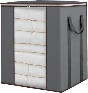 uhi Extra Large Blanket Storage Bags 90L Dustproof Transparent Window Pillow Sheet Foldable Clothes Storage Organizer Container Reinforced Handles Breathable Double Bed Quilt, Saree Bag, Lehnga Storage & Wardrobe Organizing Pack of 1