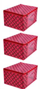 bapu creation 100 gsm Black stripe Maroon Background sari cover packof3