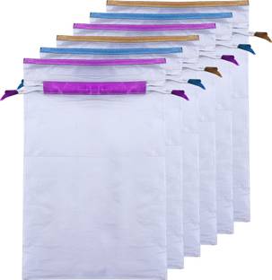Billion Designer 6 Piece Waterproof PVC Travel Shoe Cover, String Bag Organizer, White
 -39538 039538