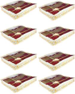 AMIRA INDUSTRIES Printed Transparent Tear Resistent Non Woven Saree Cover/Base Cover Pack of 8