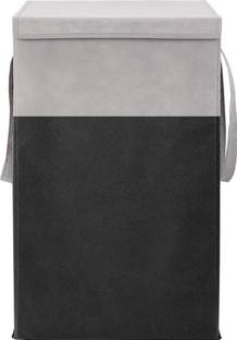 SV.ENTERPRISE Laundry Storage Box Basket For Clothes With Lid And Side Handle For Washing Clothes,Baby Toys Box,Dirty Dress-Set Of 1, StorageBox1 Black/Grey