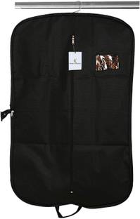KUBER INDUSTRIES Foldable Men's Coat Blazer cover Foldover Breathable Garment Bag Suit cover- Black SAREESCKU8923