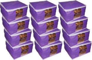 ultimatefashionista saree cover High Quality Pack of 12 Non Woven 10inch Designer Height Saree Cover Gift Organizer bag vanity pouch Keep saree/Suit/Travelling Pouch (Purple) High Quality Pack of 12 Non Woven 10inch Designer Height Saree Cover Gift Organizer bag vanity pouch Keep saree/Suit/Travelling Pouch (Purple)