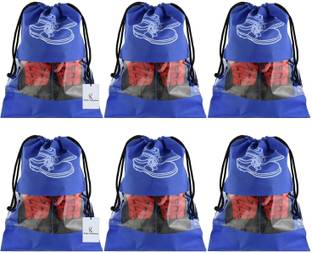 Billion Designer 6 Piece Non Woven Travel Shoe Cover, String Bag Organizer, Royal Blue
 -39518 039518