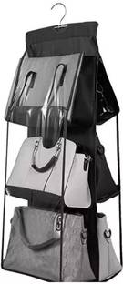 geetacreation Organizer Multipurpose Transparent Storage Bag for Clothes, cloth organizer Garment Cover Hanging Purse Handbags Organizer, 6 Shelves, Foldable