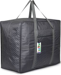 Peafowl Multipurpose Bag Double Bed Blanket Bag Cover/Saree Bag/Household Storage Bag New_Dot_Grey_Blanket