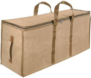 STORITE Multi-Purpose Heavy Duty Moisture Proof 94.5 L Canvas Super-Size Jumbo Underbed Storage Bag/Toys/ Blankets/Stationery Paper/Clothes Storage Bag With Strong Handle (88x37x29 cm)