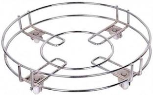 Gambit Stainless Steel Gas Cylinder Trolley with Wheels LPG Cylinder Roller Stand Movable Trolley Gas Cylinder Trolley