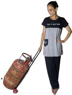 GREEN TOUCH Movable LPG Stand with Wheel|Bottle Stand Gas Cylinder Trolley