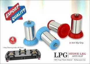 REGOLITH ENTERPRISES Stainless Steel LPG Stove Legs Anti Slip Multipurpose Use Plastic Gas Cylinder Trolley