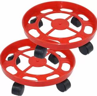 DHAIRYA LPG Gas Cylinder Trolley Pack of 2 Gas Cylinder Trolley (Red) Gas Cylinder Trolley