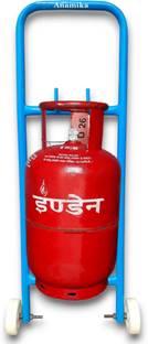 ANAMIKA Anamika Heavy Duty LPG Gas Cylinder Trolley with Two Wheels 12 X 36 in Size Blue Gas Cylinder Trolley