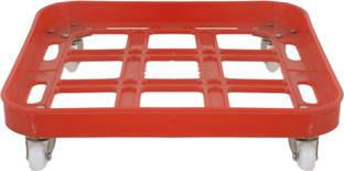 KUBER INDUSTRIES LPG Square Cylinder Trolley Stand with Wheels,Gas Cylinder Stands,Gas Cylinder Trolley (Red) Gas Cylinder Trolley