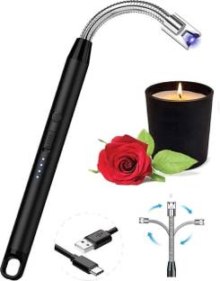 REMICH 360 Degree Flexible Rechargeable Electric Kitchen Lighter for Gas Candle_Stove Steel Electronic Gas Lighter