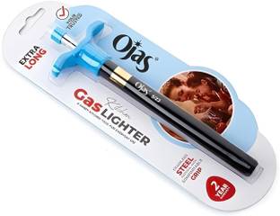 Ojas Black Gas Lighter Extralong | Gas Lighter for Stove Steel Gas Lighter