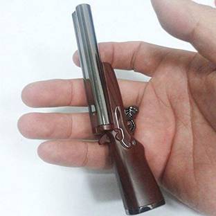 Orelius Fire Branded | Double Barrel Shotgun Refillable Butane Lighter Dual Flames Gun Shaped Steel Gas Lighter