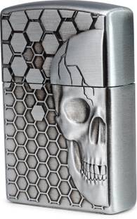 First Dot Lighter Windproof Cigarette Lighter for Men Lighter Skull Skeleton Cool Lighter for Men Refillable Metal Pocket Lighter | Cool Skeleton Design Pocket Lighter