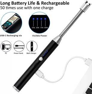 GreenLove 360° Flexible Rechargeable Electric Kitchen Lighter for Gas Candle Stove PP (Polypropylene), Steel Electronic Gas Lighter