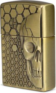 First Dot Lighter Windproof Cigarette Lighter for Men Lighter Skull Skeleton Cool Lighter for Men Refillable Metal Pocket Lighter | Cool Skeleton Design Pocket Lighter