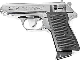 Vedara 508 Heavy Metal Pistol Shape Barrel Pull Back System & Leather Holster Pocket Lighter