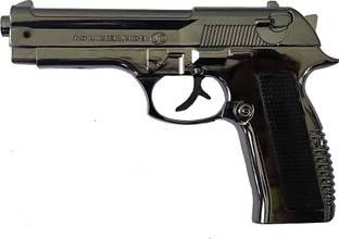Vedara ® 608 Heavy Metal Pistol Shape Barrel Pull Back System & Leather Holster Gun lighter| Jet Flame | Stainless Steel Body Pocket Lighter