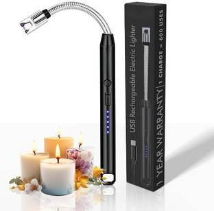 CRENTILA 360 Degree Flexible Rechargeable Electric Kitchen Lighter for Gas Candle Stove Steel Electronic Gas Lighter