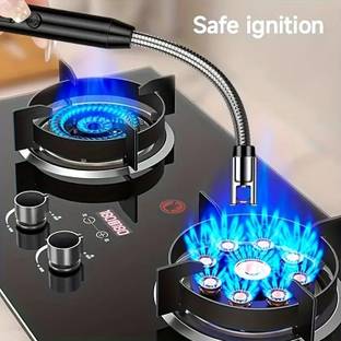 Shopeleven Electric Gas Lighter for Kitchen, Pooja Room, Candles, BBQ 360 Degree Flexible Steel Electronic Gas Lighter